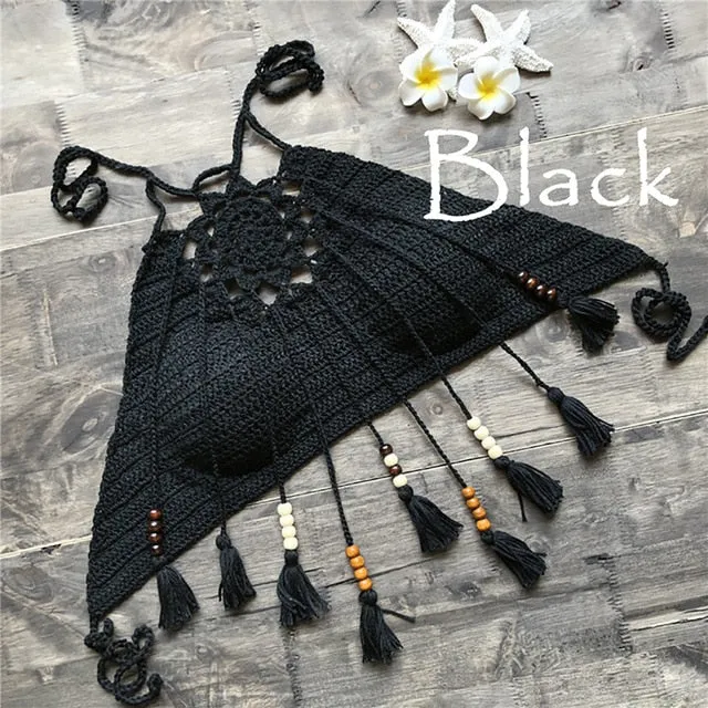 Tassel Crochet Crop / Bikini Top