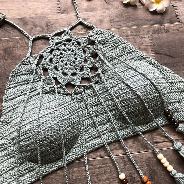 Tassel Crochet Crop / Bikini Top