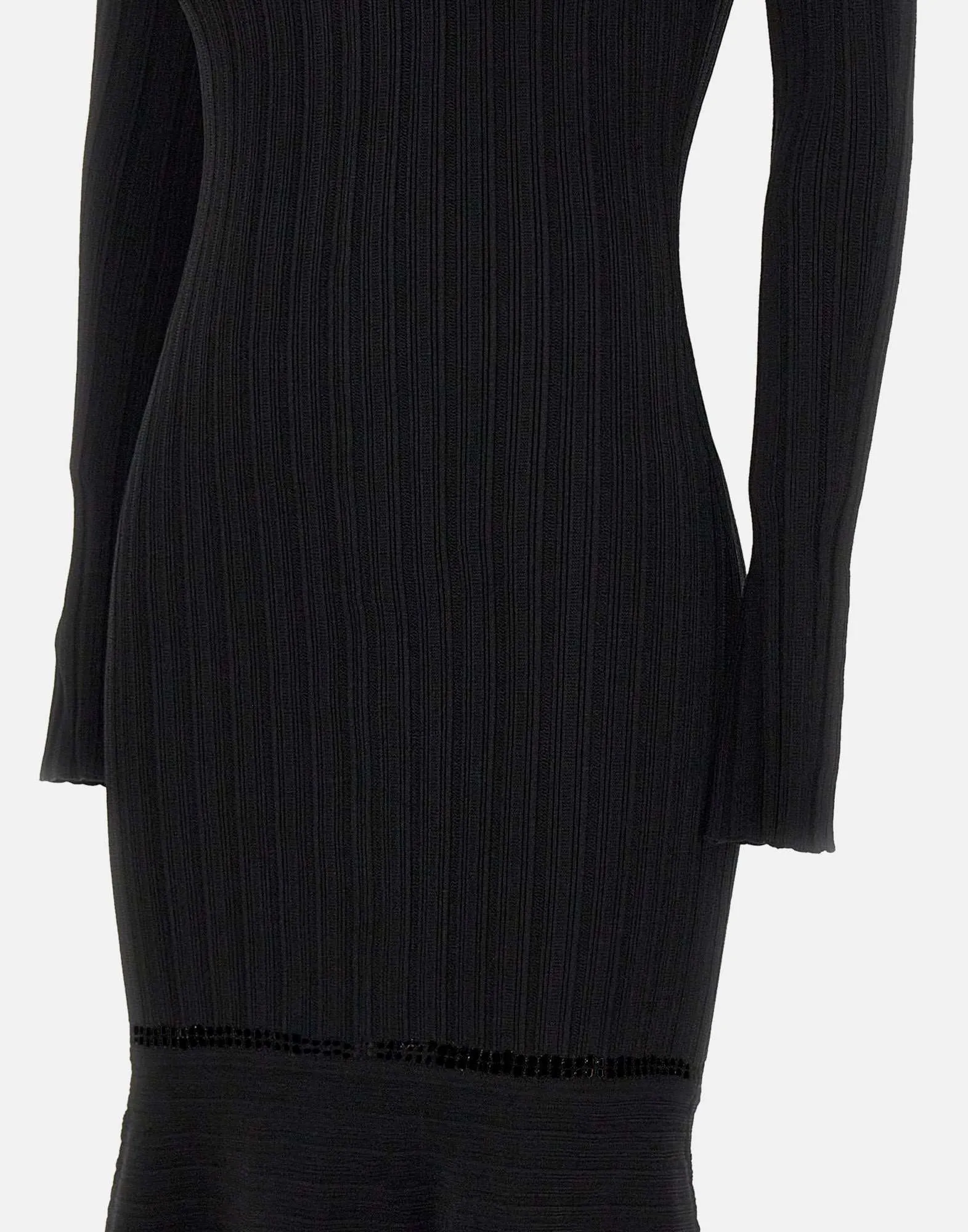 Textured Stretch Viscose Black Dress