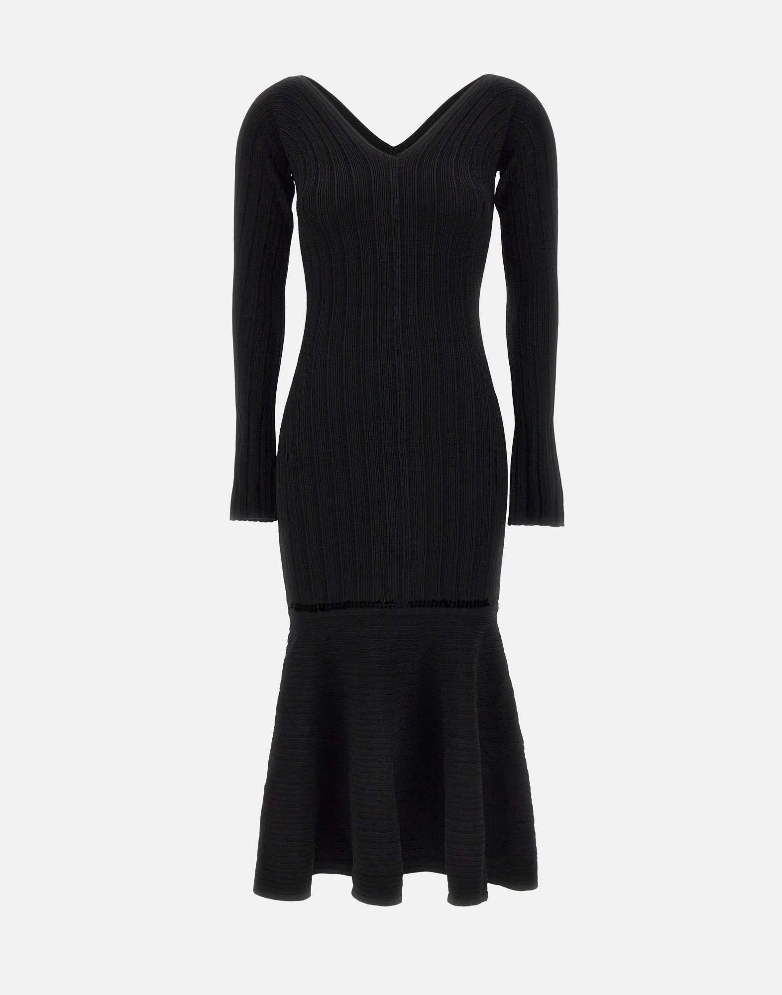 Textured Stretch Viscose Black Dress