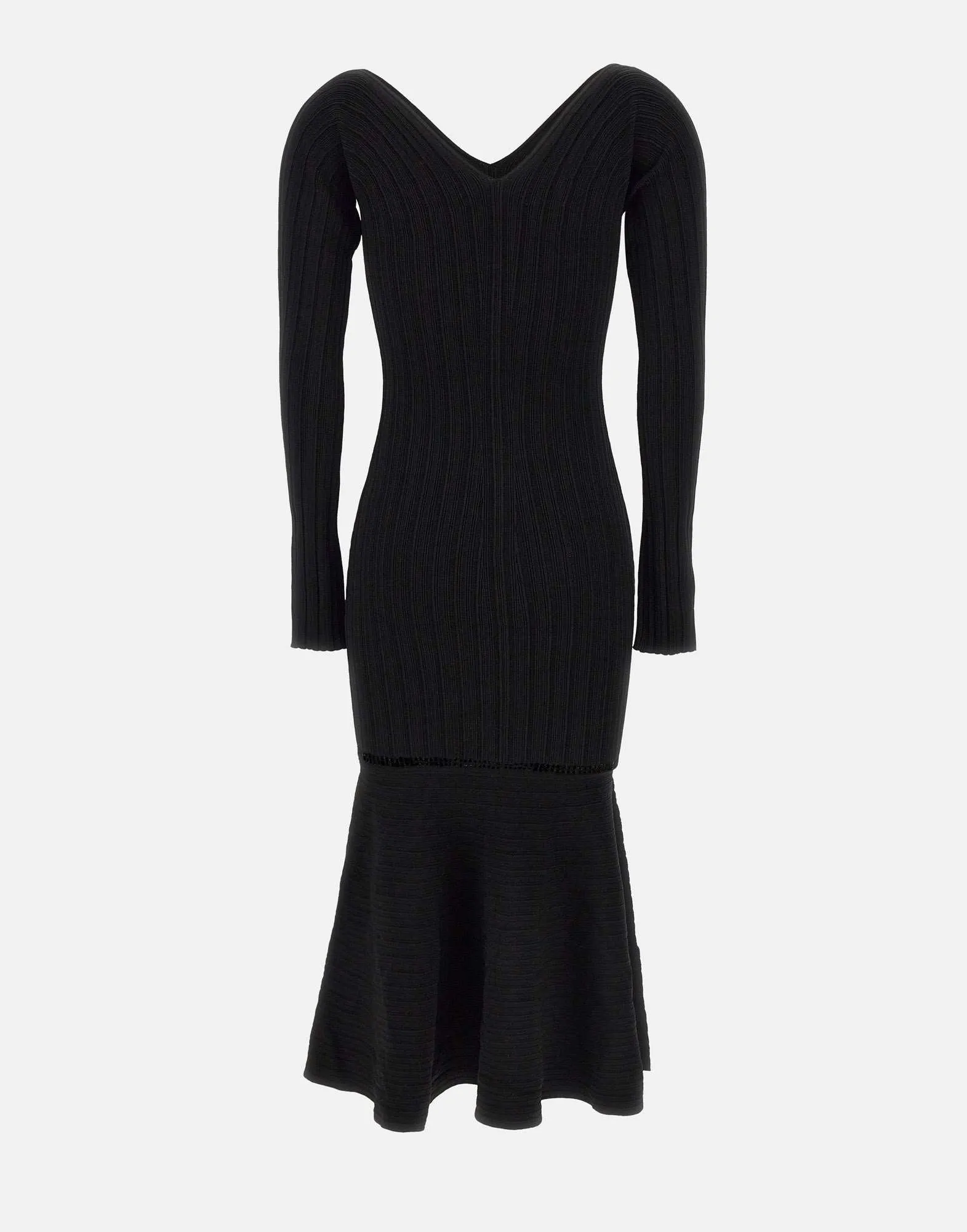 Textured Stretch Viscose Black Dress