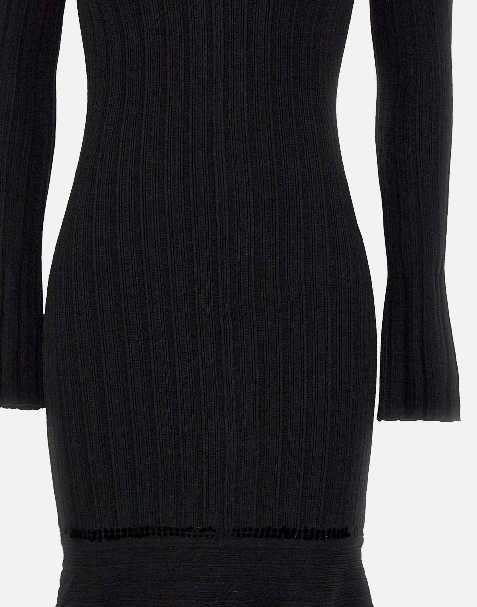 Textured Stretch Viscose Black Dress