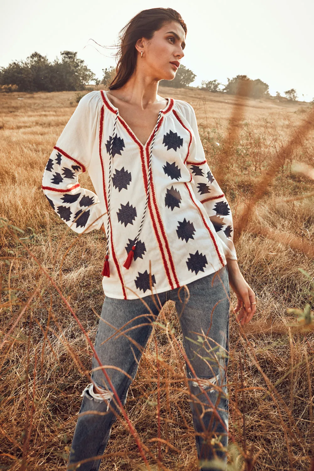The Boho Embroidered Blouse