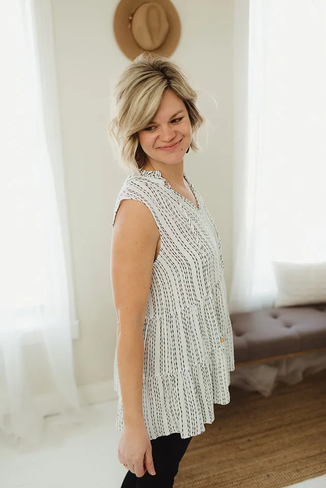 Tiered Tie Neck