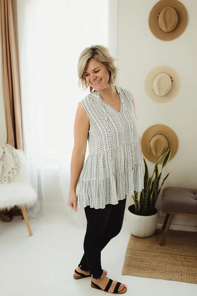 Tiered Tie Neck