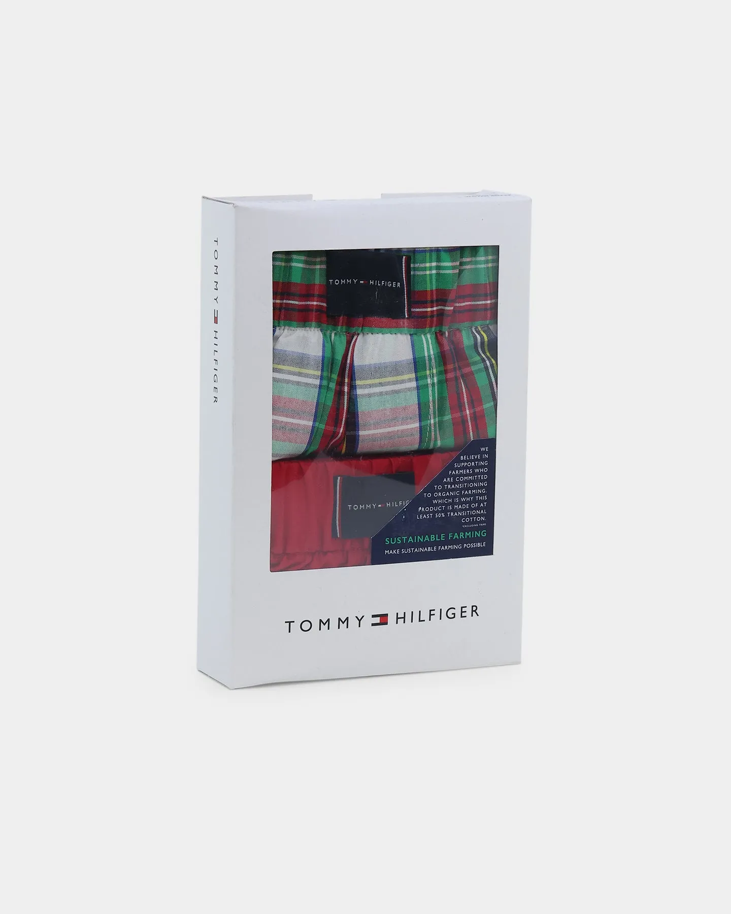 Tommy Jeans 2 Pack Woven Boxer Print Primary Green