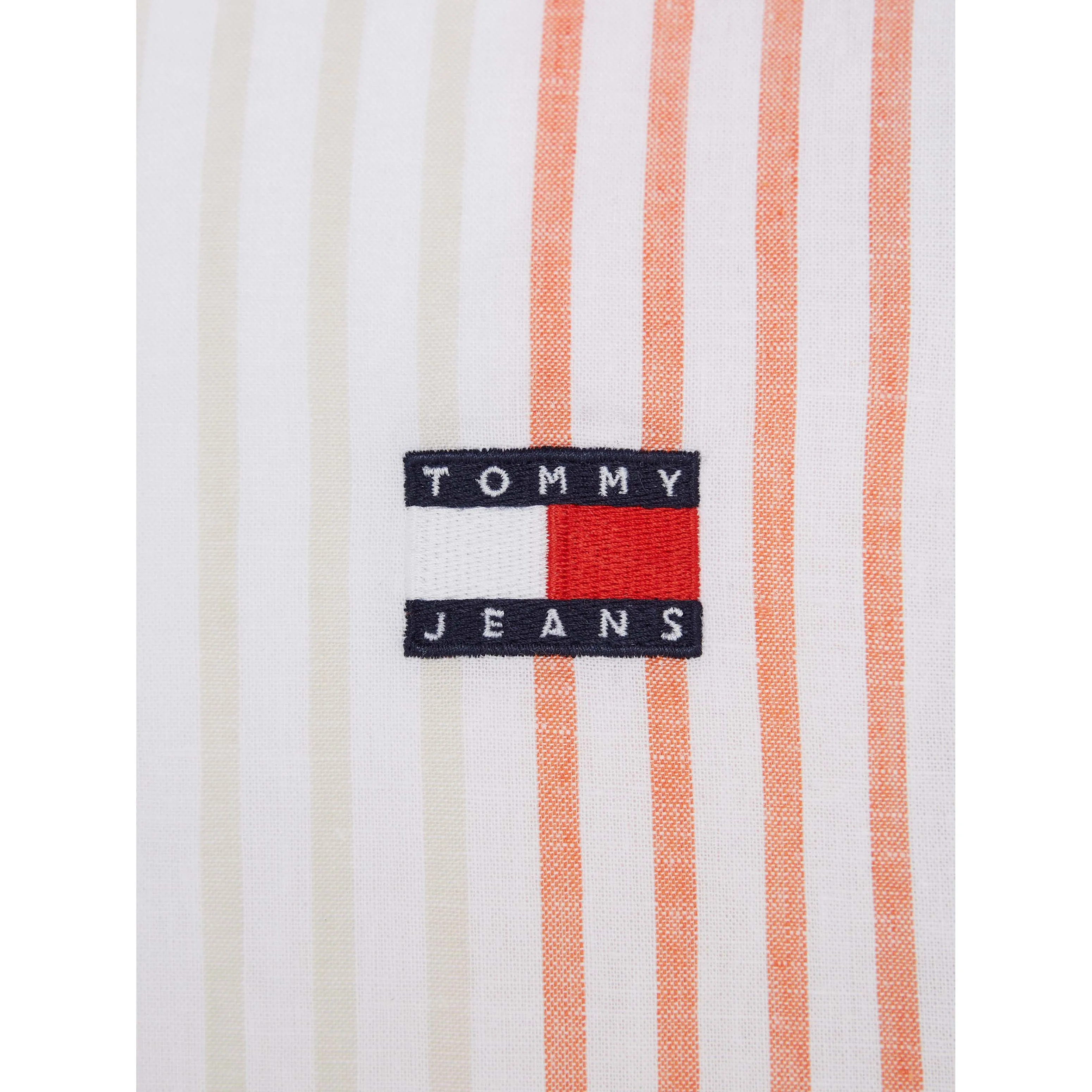 Tommy Jeans Striped Linen Shirt - White