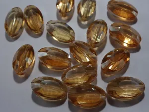 Topaz Golden Oval Cut Glass Beads