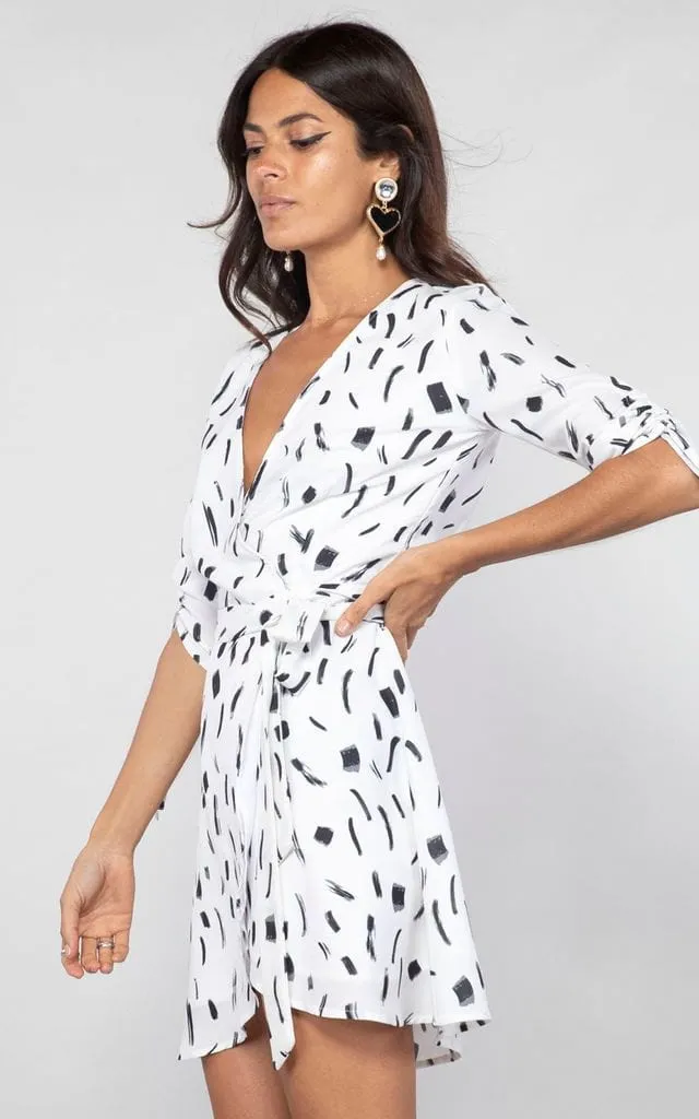 Trixie Mini Dress In Black And White