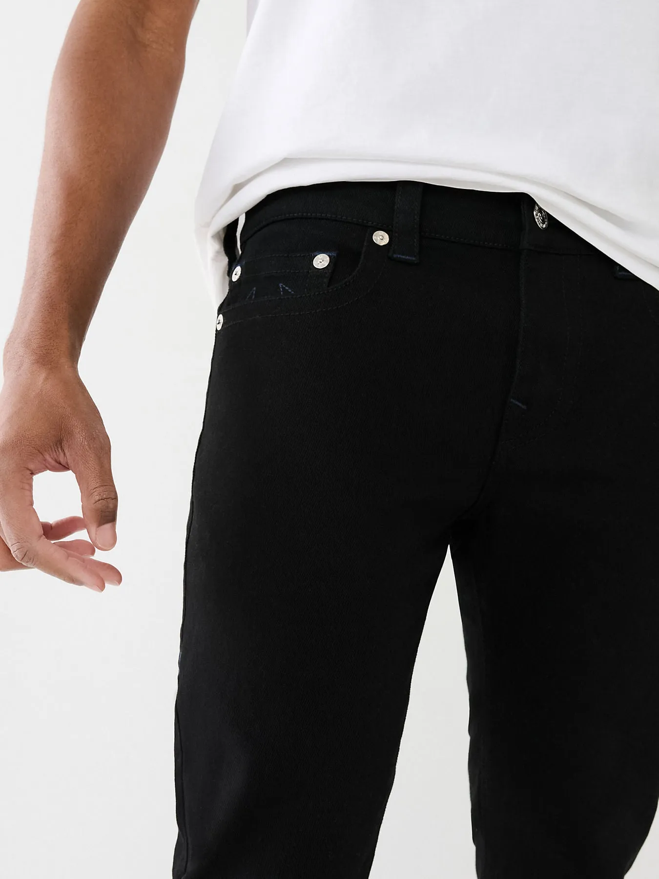 True Religion Mens SN Matt Skinny Fit Black Mid Rise Jeans