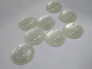 White Circular 2 Hole Glass Stones