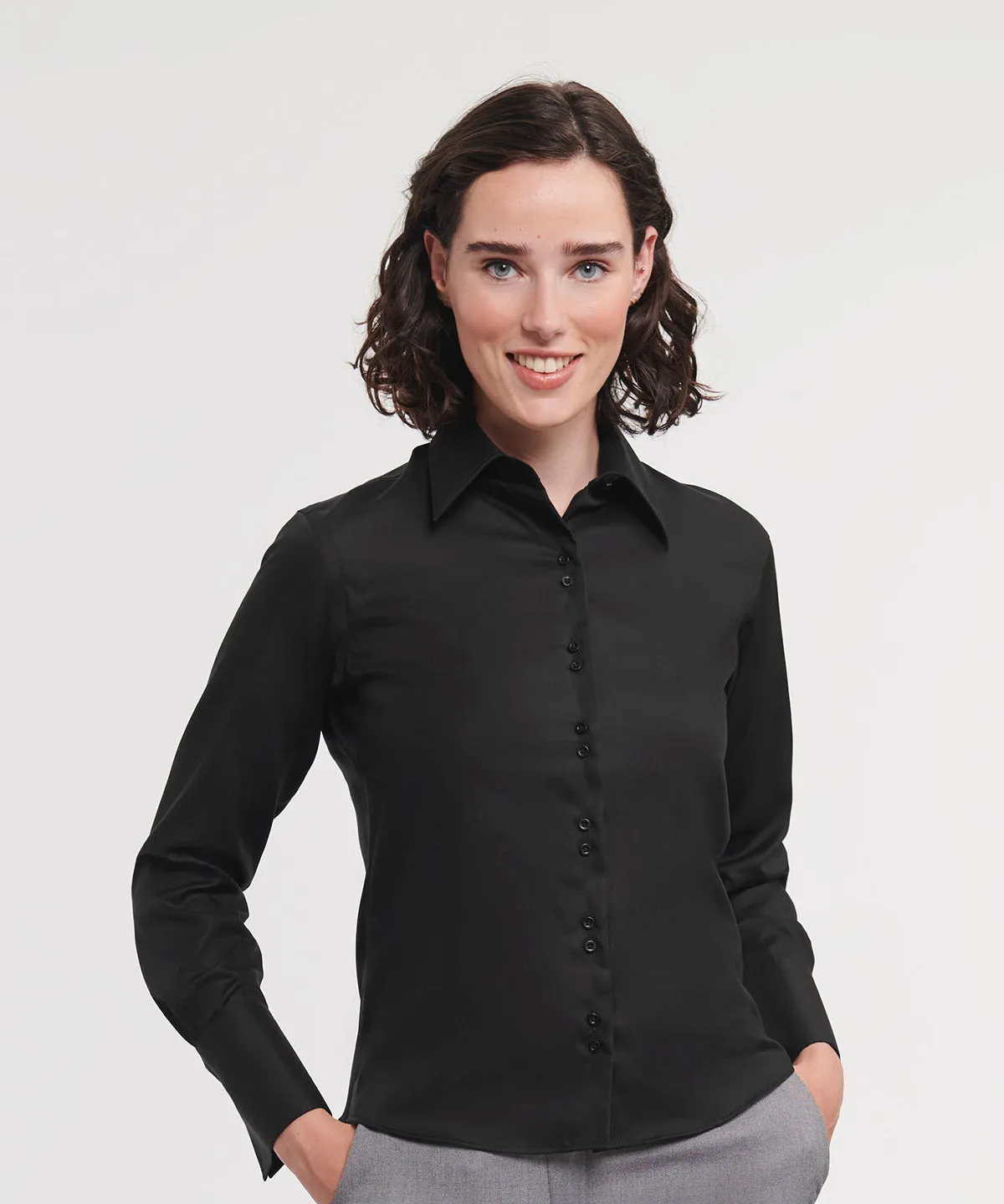 White - Women's long sleeve ultimate non-iron shirt