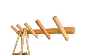 Wood Coat Rack Modern Wall Mounted Hat and Towel Hanger Wooden Hooks Robe Racks - Small - Large