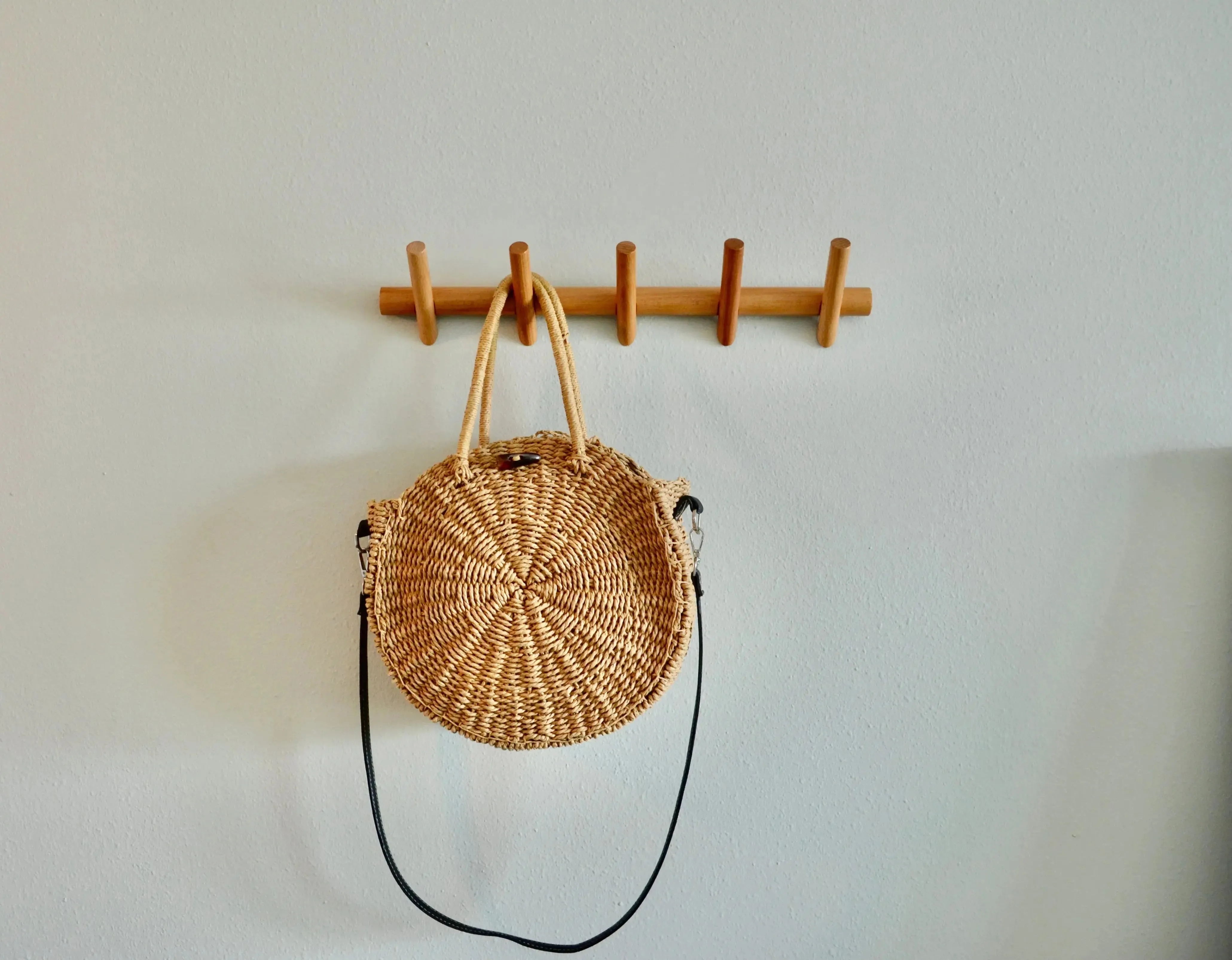 Wood Coat Rack Modern Wall Mounted Hat and Towel Hanger Wooden Hooks Robe Racks - Small - Large